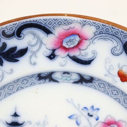 Set of Twelve Mooltan Plates Glazed Ceramic England 19th Century