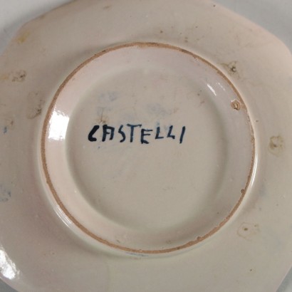 Majolica Coffee and Tea Set by Castelli Italy 1970s