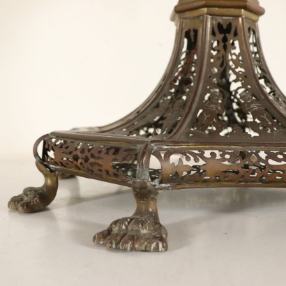 Table Lamp-Lantern Perforated and Chiseled Brass 1800-1900