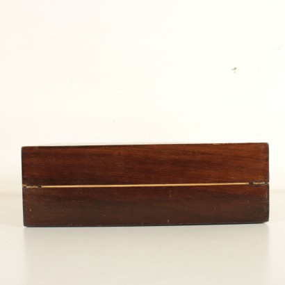 Antique Travel Writing Desk Mahogany Veneer Italy Late 1800s