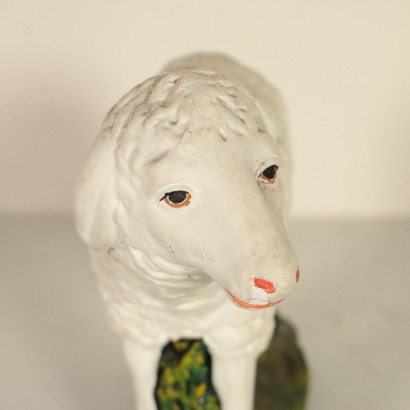 Nativity Statues Sheeps Stucco Beads Italy 20th Century