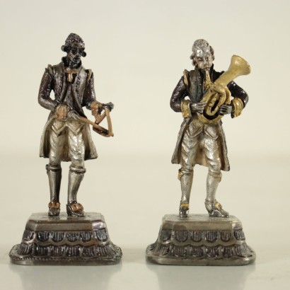 Groupe de six Figures de Musicien Giuseppe Vasari Italie Années 70