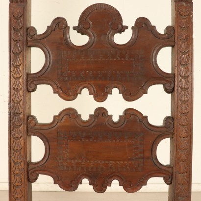 Neo-Renaissance Walnut Chair Manufactured in Italy Late 1800s