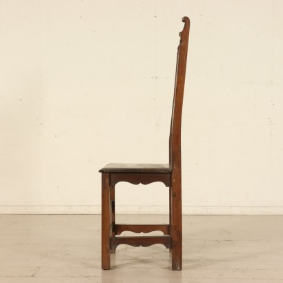 Neo-Renaissance Walnut Chair Manufactured in Italy Late 1800s