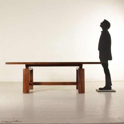 Table Silvio Coppola Noyer Vintage Bernini Italie Années 70