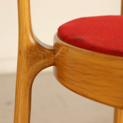 Chaise Magnus Olesen Hêtre Mousse Tissu Danemark Années 70-80