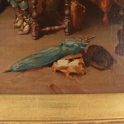 Scène de genre Francesco Bergamini Huile sur Toile XIXeme siècle