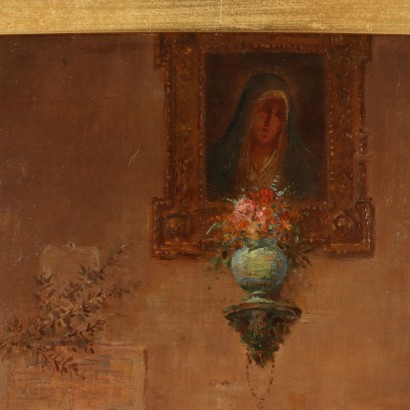 Scène de genre Francesco Bergamini Huile sur Toile XIXeme siècle