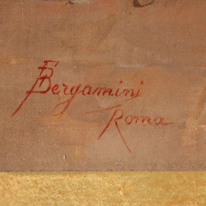 Scène de genre Francesco Bergamini Huile sur Toile XIXeme siècle