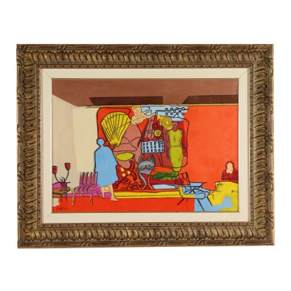 Arte Contemporanea-Dipinto di Ugo Nespolo