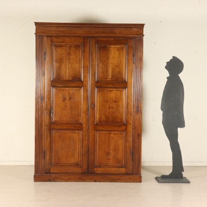 Walnut Wardrobe Manufactured in Italy Mid 1800s