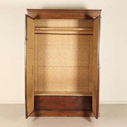 Walnut Wardrobe Manufactured in Italy Mid 1800s