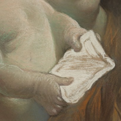 Virgin Mary with Child Pastel on Paper Early 20th Century
