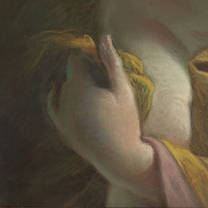 Virgin Mary with Child Pastel on Paper Early 20th Century