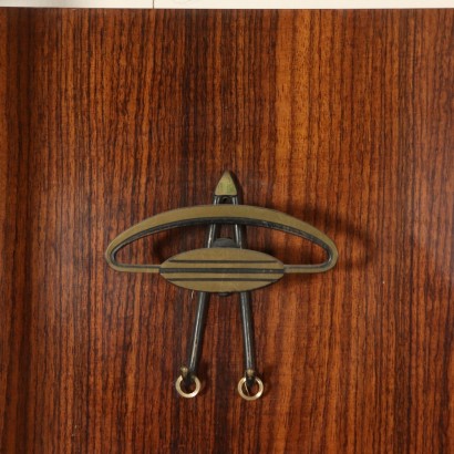 Porte Manteau Console Placage de Palissandre Formica Laiton Italie'60