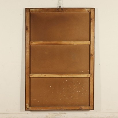 Finto strappo d'affresco con scena medievale-retro