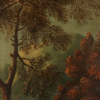 arte, arte italiana, pittura antica italiana,Grande Paesaggio con Scena di Caccia,Grande paesaggio con scena di caccia a
