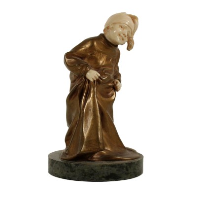 Petite Statue Bronze doré Ivoire Marbre Fin '800