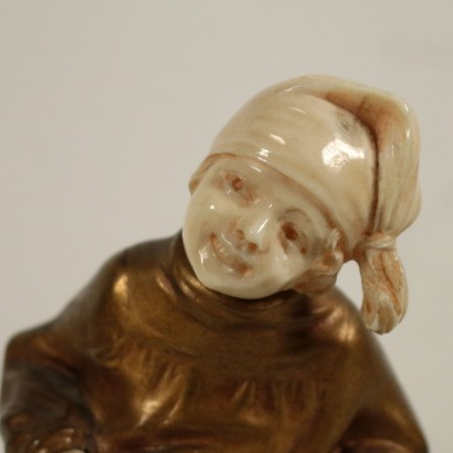 Petite Statue Bronze doré Ivoire Marbre Fin '800