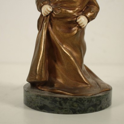 Petite Statue Bronze doré Ivoire Marbre Fin '800