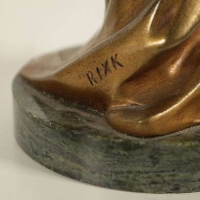Petite Statue Bronze doré Ivoire Marbre Fin '800