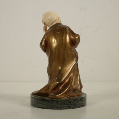 Petite Statue Bronze doré Ivoire Marbre Fin '800