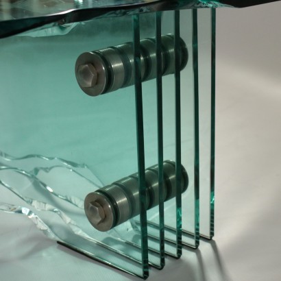 Shell Coffee Table by Danny Lane Crystal Vintage Italy 1980s