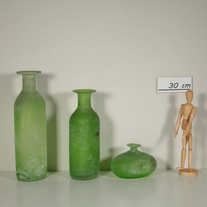 Three Glass Vases by Gino Cenedese Murano Italy 1960s-1970s