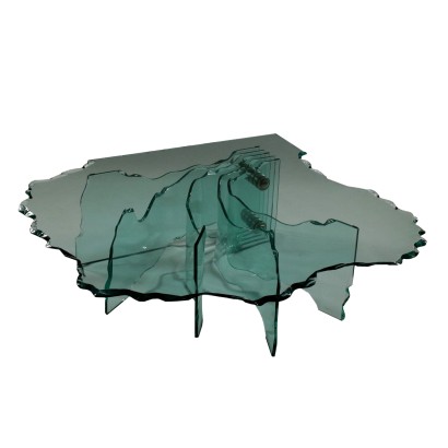 Shell Coffee Table by Danny Lane Crystal Vintage Italy 1980s
