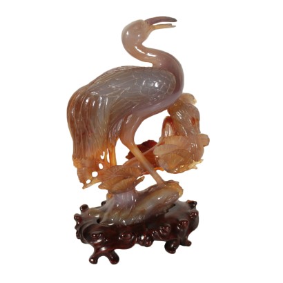Agate Sculpture Depicting a Crane China First Quarter of 1900s