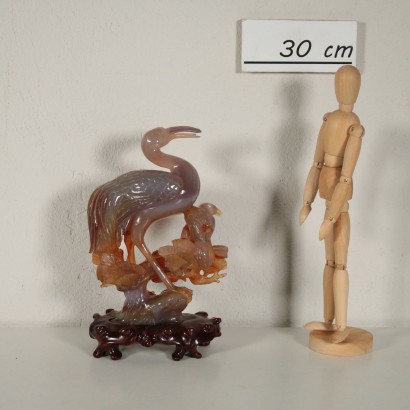 Agate Sculpture Depicting a Crane China First Quarter of 1900s