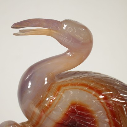 Agate Sculpture Depicting a Crane China First Quarter of 1900s