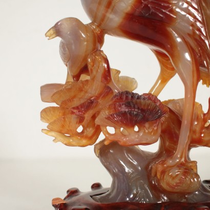 Agate Sculpture Depicting a Crane China First Quarter of 1900s