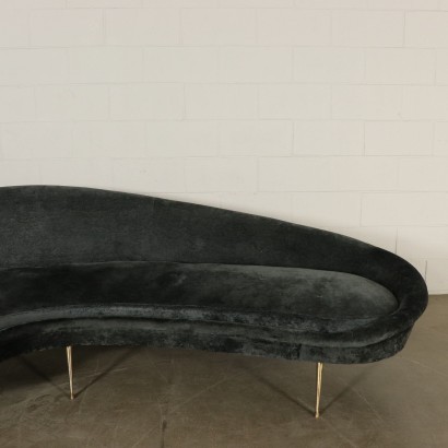 Canapé Style Federico Munari Mousse Velours Laiton Italie Années 50-60