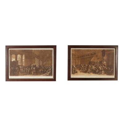 Pair of Aquatints by Luigi Ademollo Episodes of the Punic Wars 1797