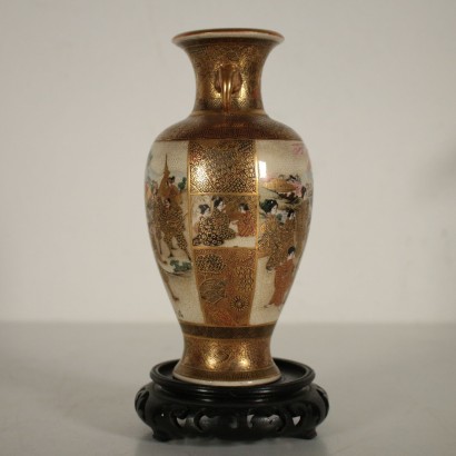 Pair of Satsuma Vases Porcelain Japan Meiji Period Late 1800s