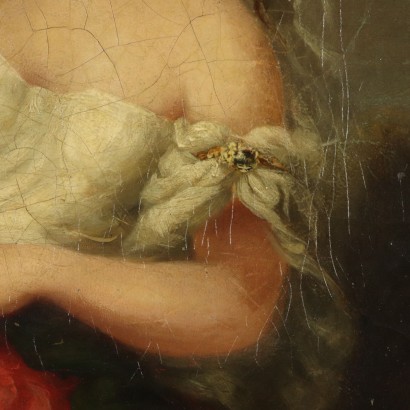 Portrait of Young Girl Oil on Canvas Second Half of 1800s