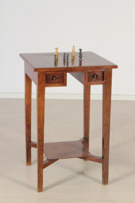 Coffee table with checkerboard