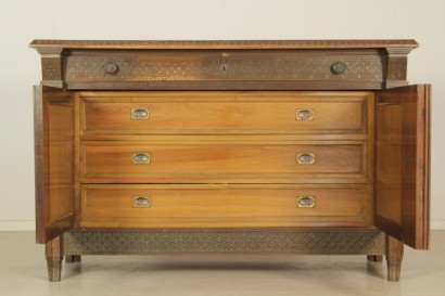 Bottega del 900, neo-Renaissance, neo-Gothic chest of drawers, chest of drawers, 900 Walnut