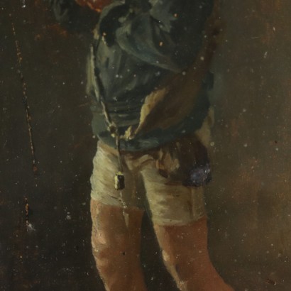 Sketch by Alceste Campriani Man with Pipe 19th Century