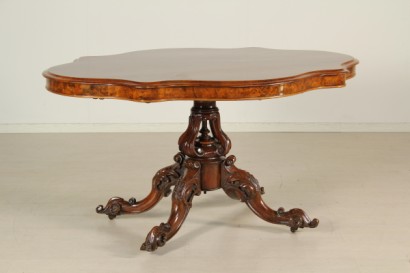 Cookie table in walnut and Burr Walnut