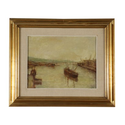 Paysage de Giulio Cesari Huile sur Carton Années 50-60