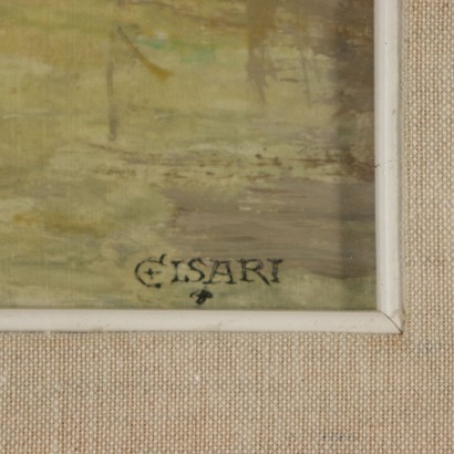 Paysage de Giulio Cesari Huile sur Carton Années 50-60