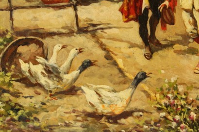 nineteenth-century art, 19th-century paintings, 19th-century oil paintings, Riccardo Pellegrini (1863-1934), Riccardo Pellegrini, oil on plywood, masks, paintings by pilgrims