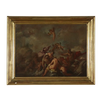 Pintura antigua-las Ninfas recoger el Cuerpo de Leandro