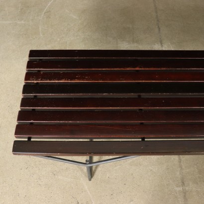 Banc Harry Bertoia Métal Bois teint Vintage Italie Années 60