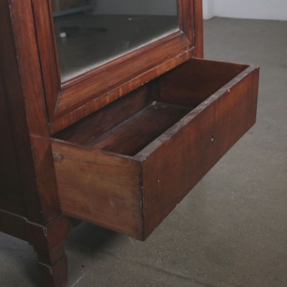 Mahogany Wardrobe with Mirror Italy Early 1800s