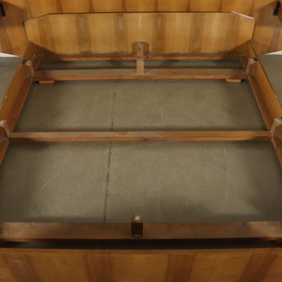 Lit Double Placage de Noyer Formica Laiton Italie Années 60