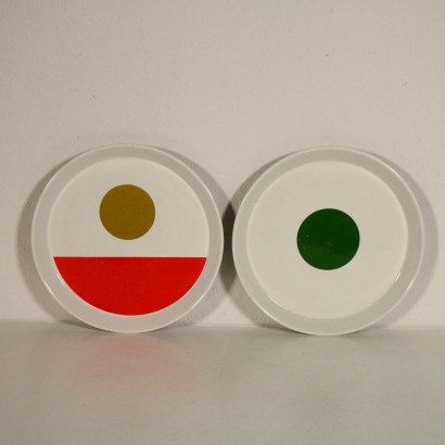 Giò Ponti 4 Keramikplatten Ceramiche Franco Pozzi Italien 1967.