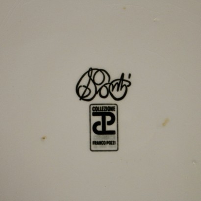 Giò Ponti 4 Keramikplatten Ceramiche Franco Pozzi Italien 1967.